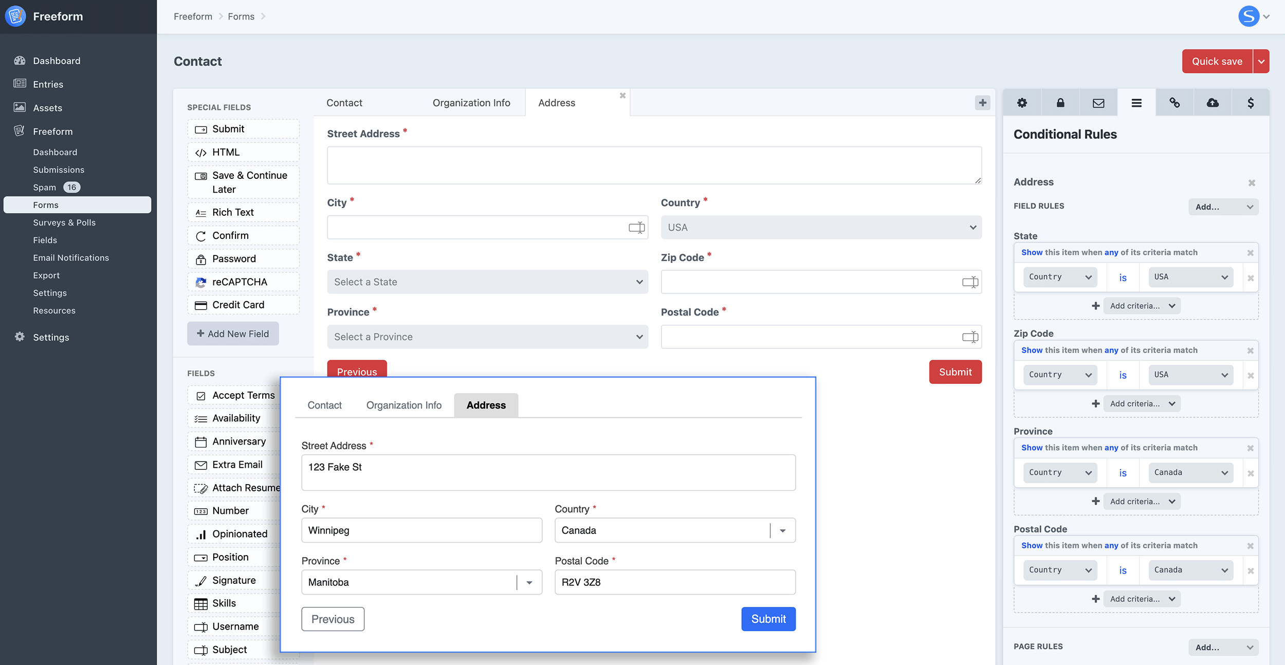 Form Builder - Conditional Rules