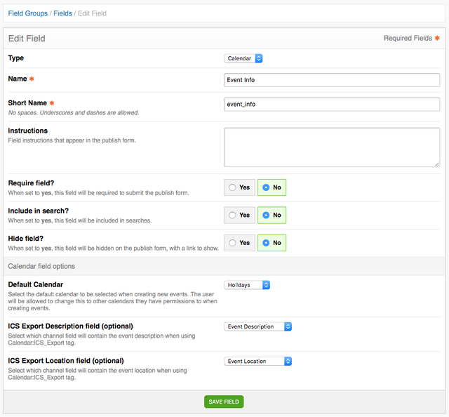 Creating a Calendar fieldtype