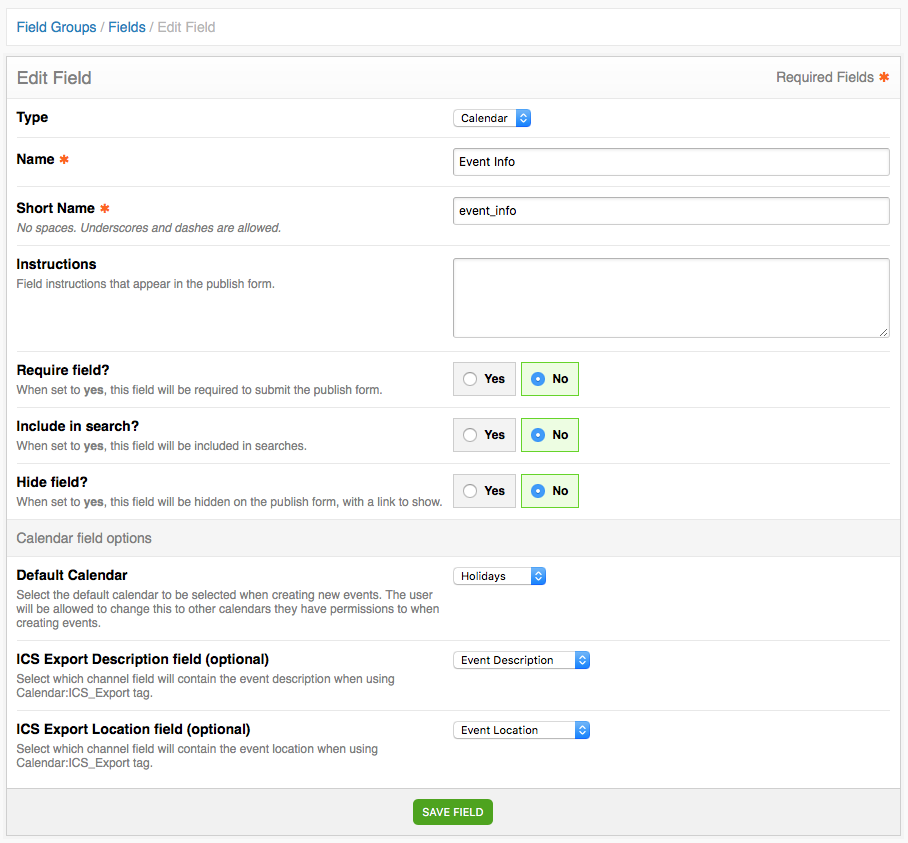 Creating a Calendar fieldtype