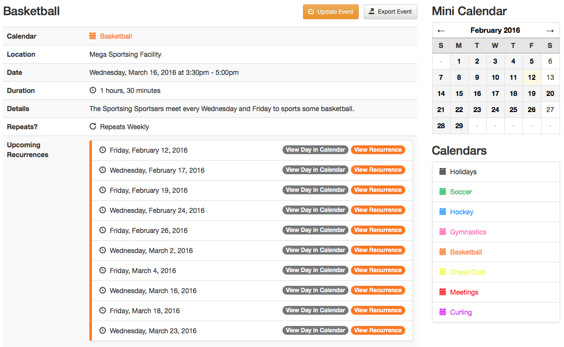Events by Month