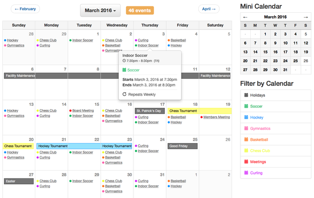 Events by Month