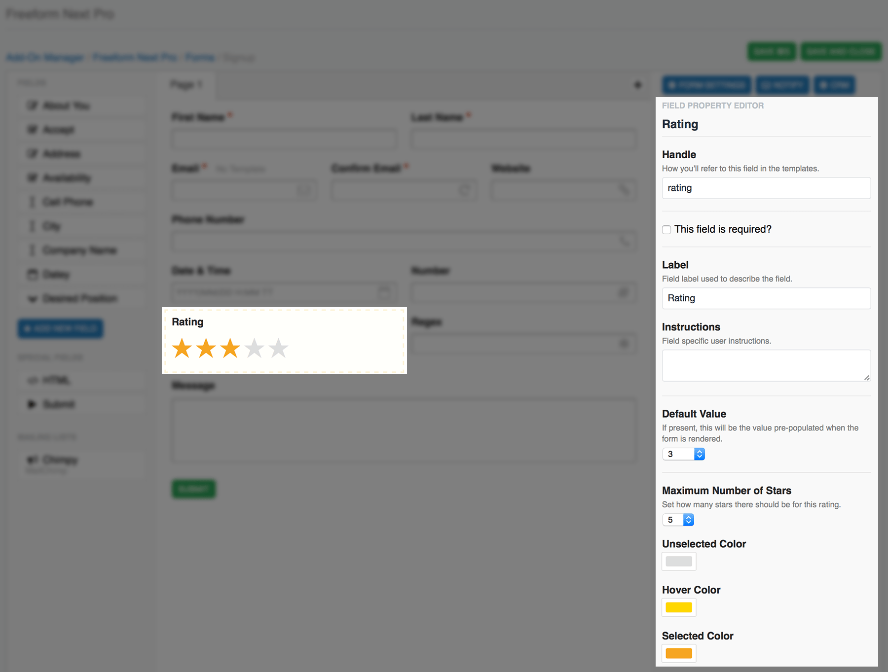 Selection Field Types Fields & Field Types - Forms & Fields | Freeform 2.x for ...