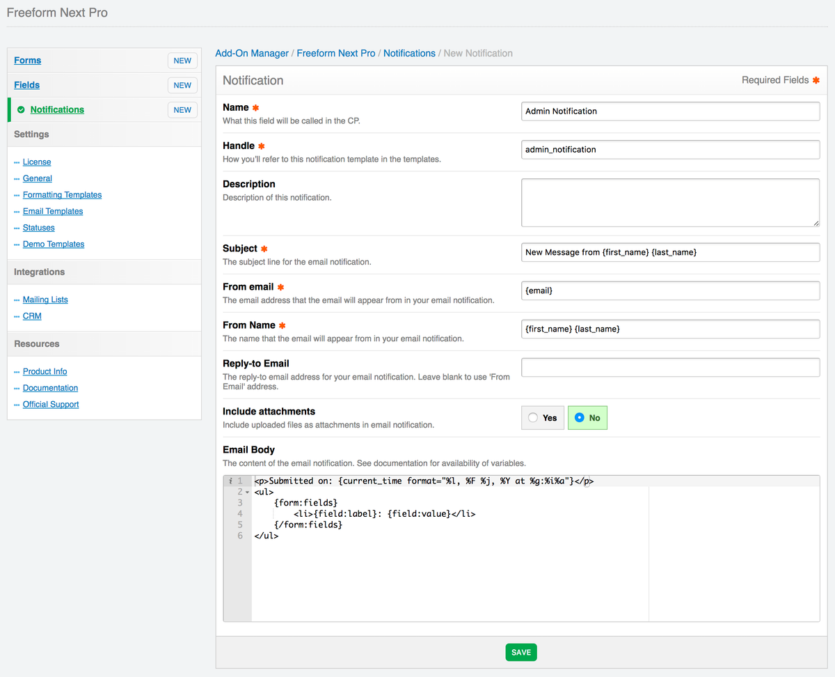 Create an Email Notification