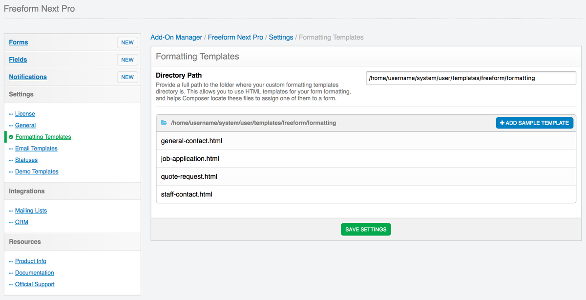 Formatting Templates