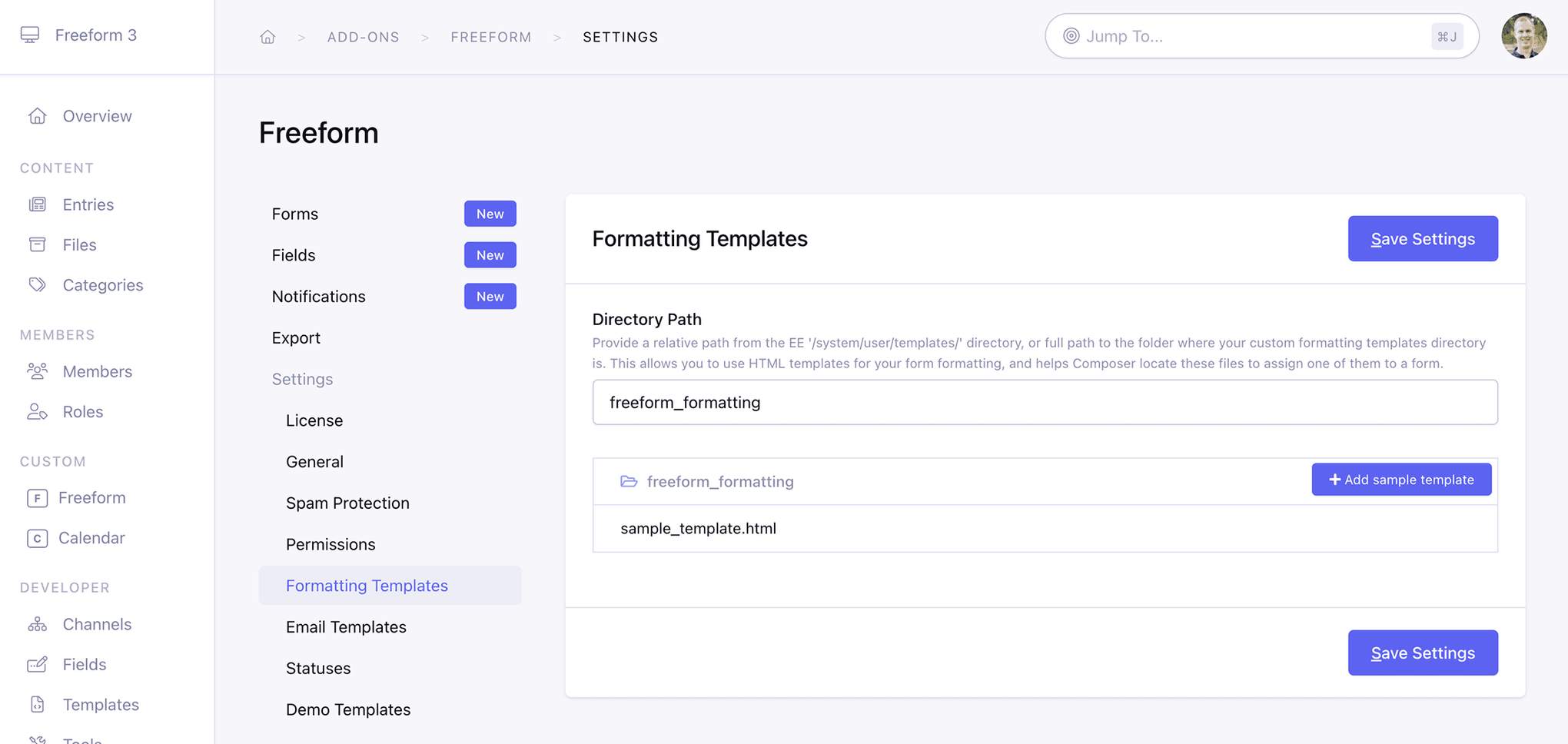 Settings - Configuration | Freeform 3.x for ExpressionEngine | Solspace