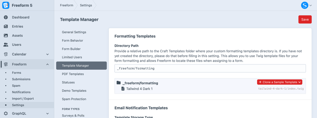 New custom formatting template in CP