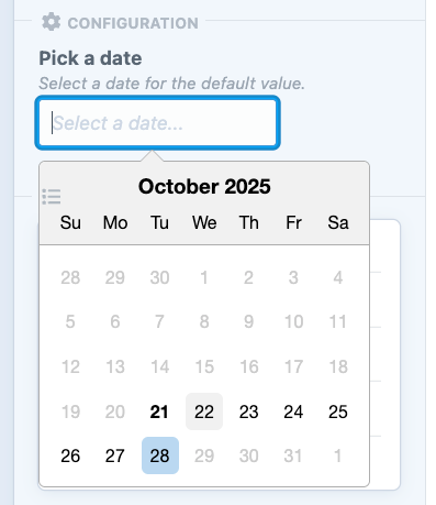 Date Picker Property Editor Preview