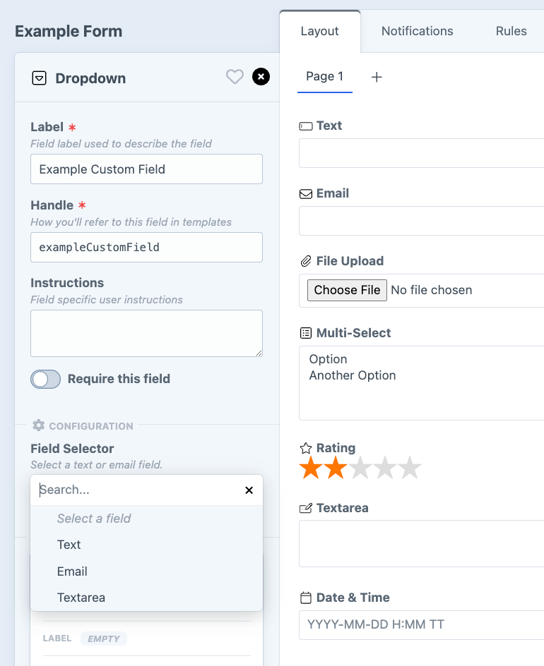 Field Property Editor Preview