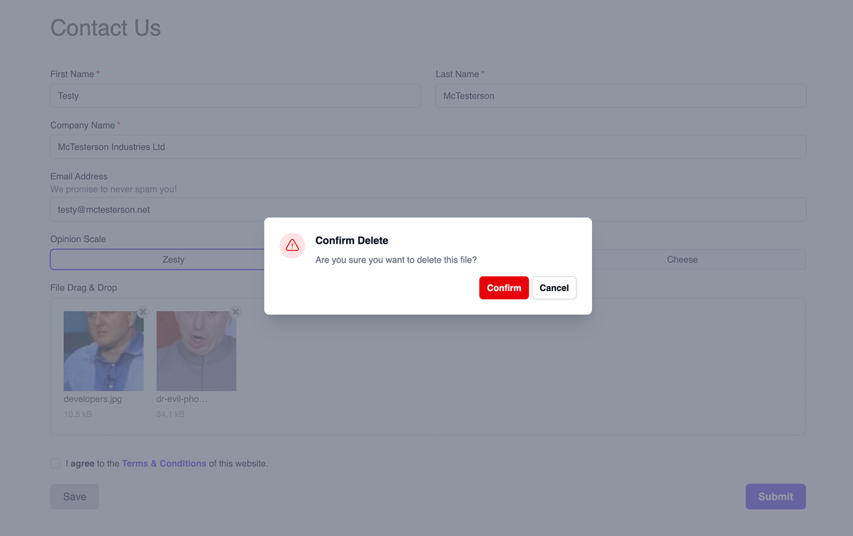 Custom delete file confirmation dialog