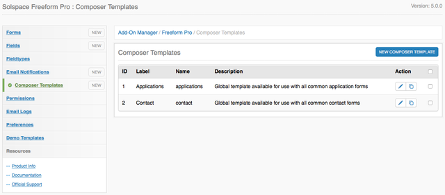 EE Freeform Classic - Control Panel