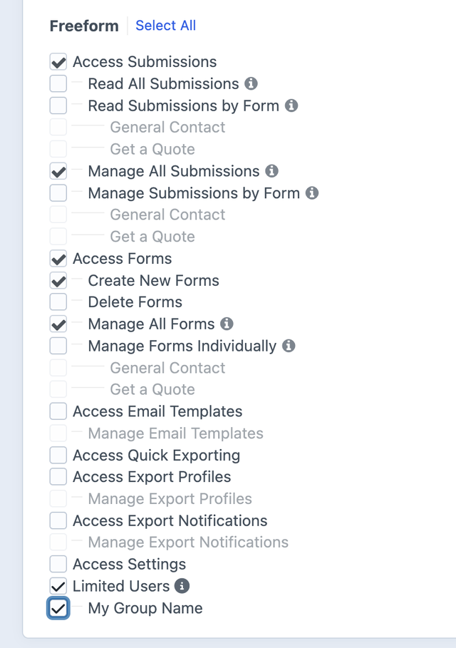 Freeform Limited User Permission 