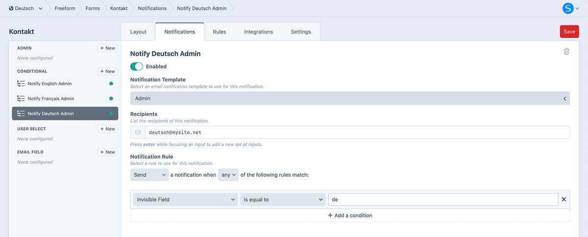 Conditional Notifications in Form Builder