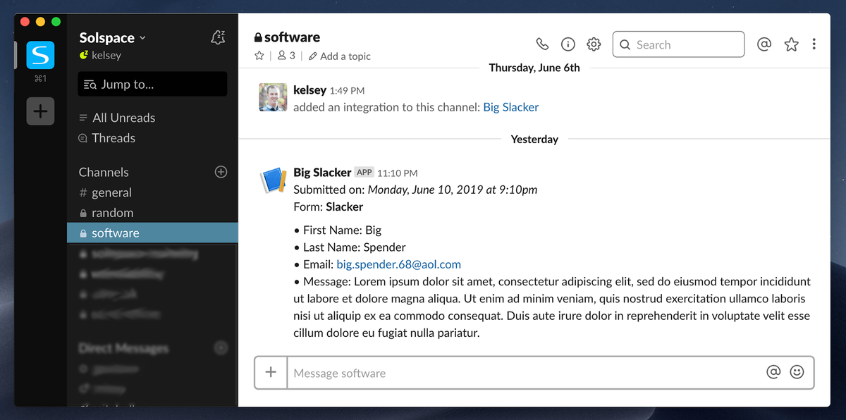 Slack Webhook Integration