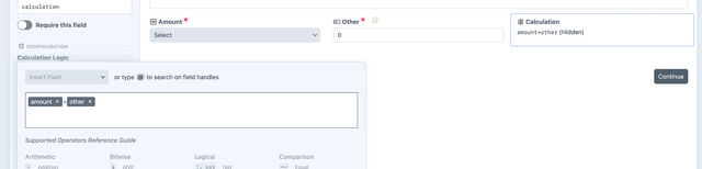 Calculation field for Donation form