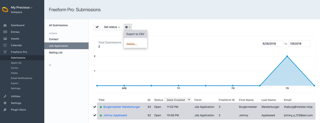 Basic CSV Exporting