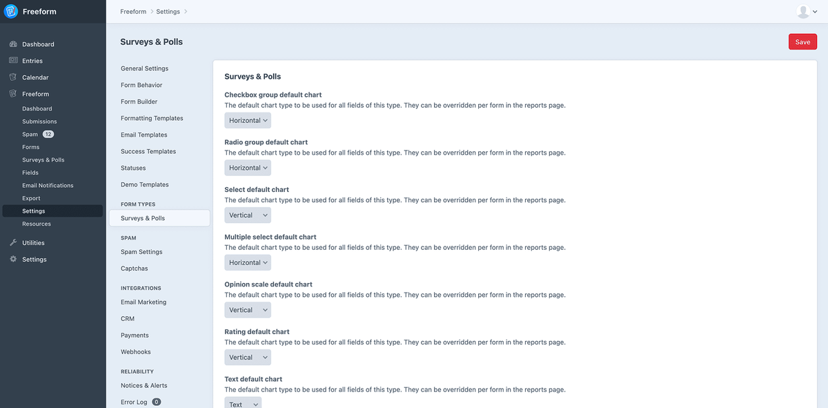 Surveys & Polls Settings