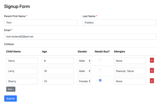 Table fieldtype