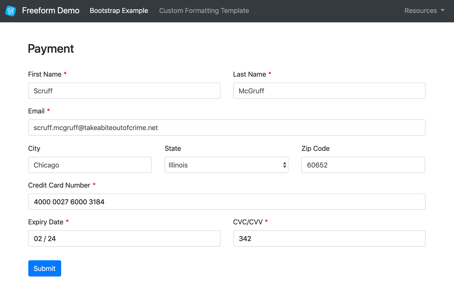 Freeform Payments - SCA