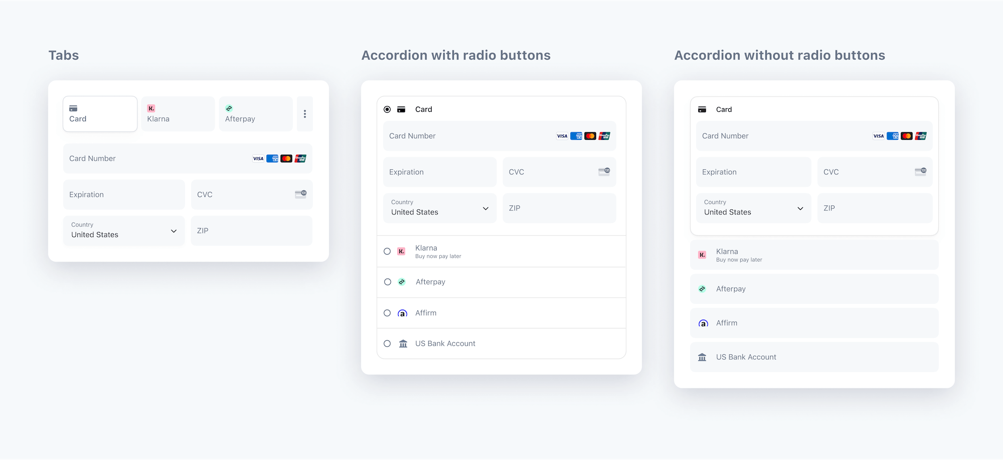 Stripe Payment field Layout Options