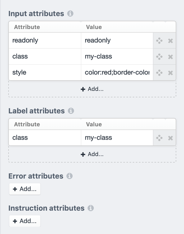 Composer - Field Attributes Editor