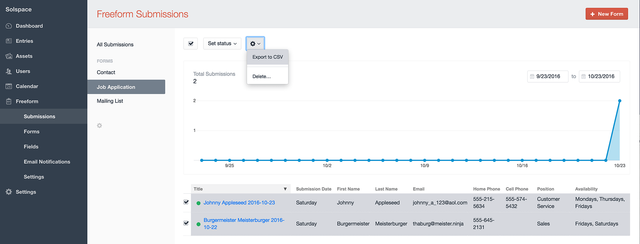 Basic CSV Exporting